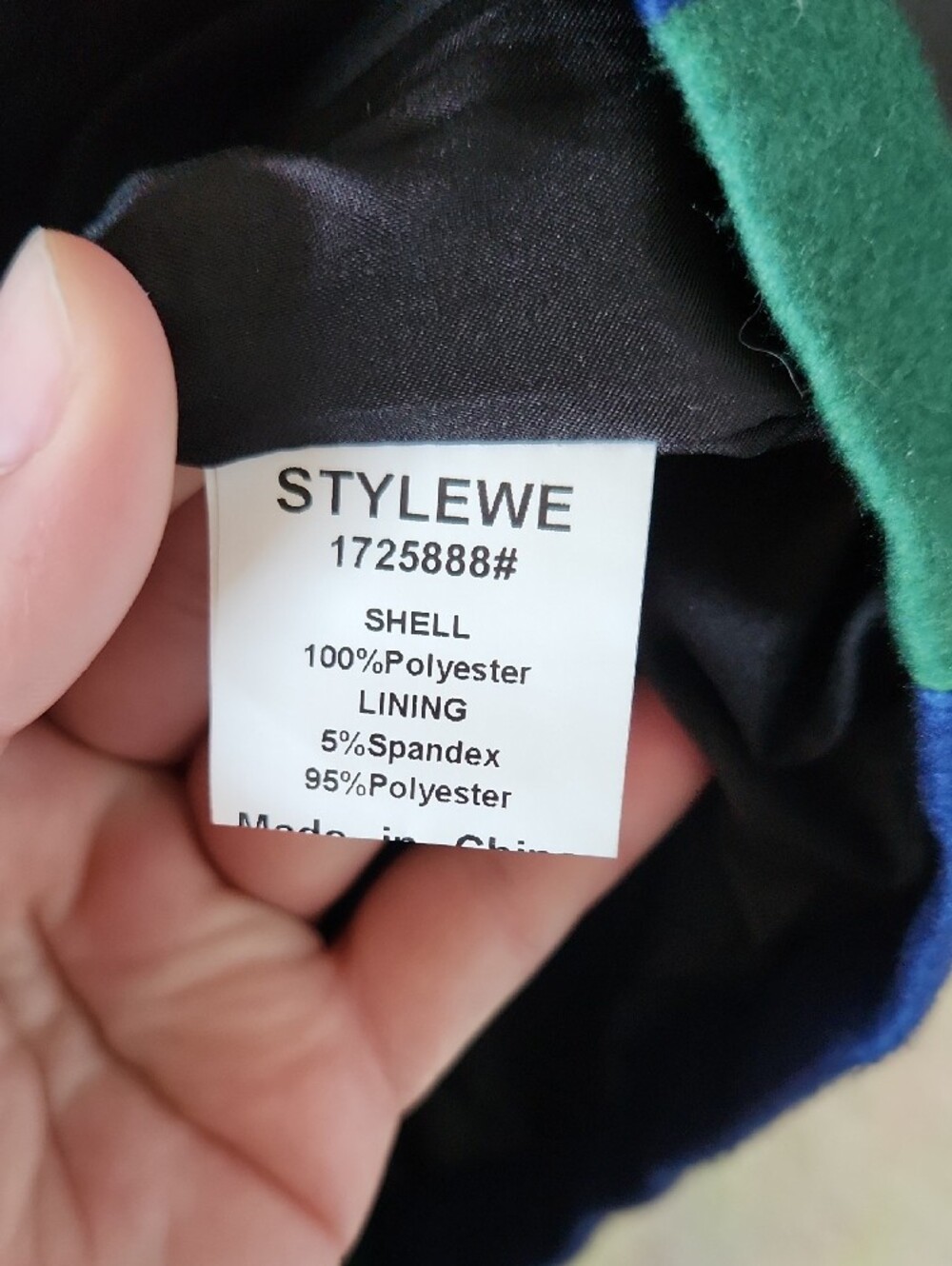 STYLEWE Urban Plaid Colorblock Plaid Lapel Blazer in Blue, Green & Red - Picture 7 of 9